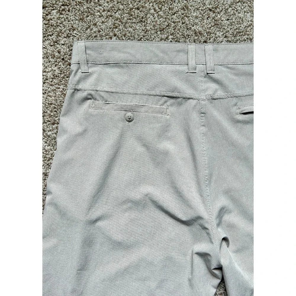 Burnside Mens Khaki Hybrid Performance Shorts I Size 40 I Stretch Heathered‎
